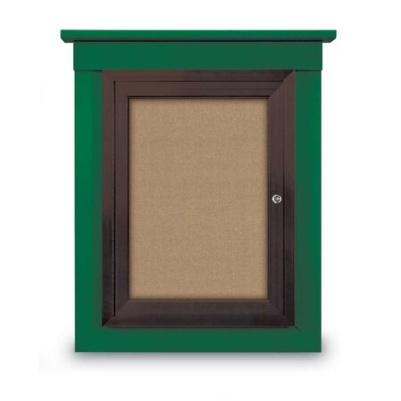 United Visual Products 60"x48" 2-Door Enclosed Letterboard, Blue Felt/Cherry UV2626O-CHERRY-BLUE